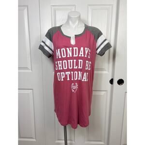 Pink Victoria's Secret "Mondays Should Be Optional" Sleep Dress Size L NWOT